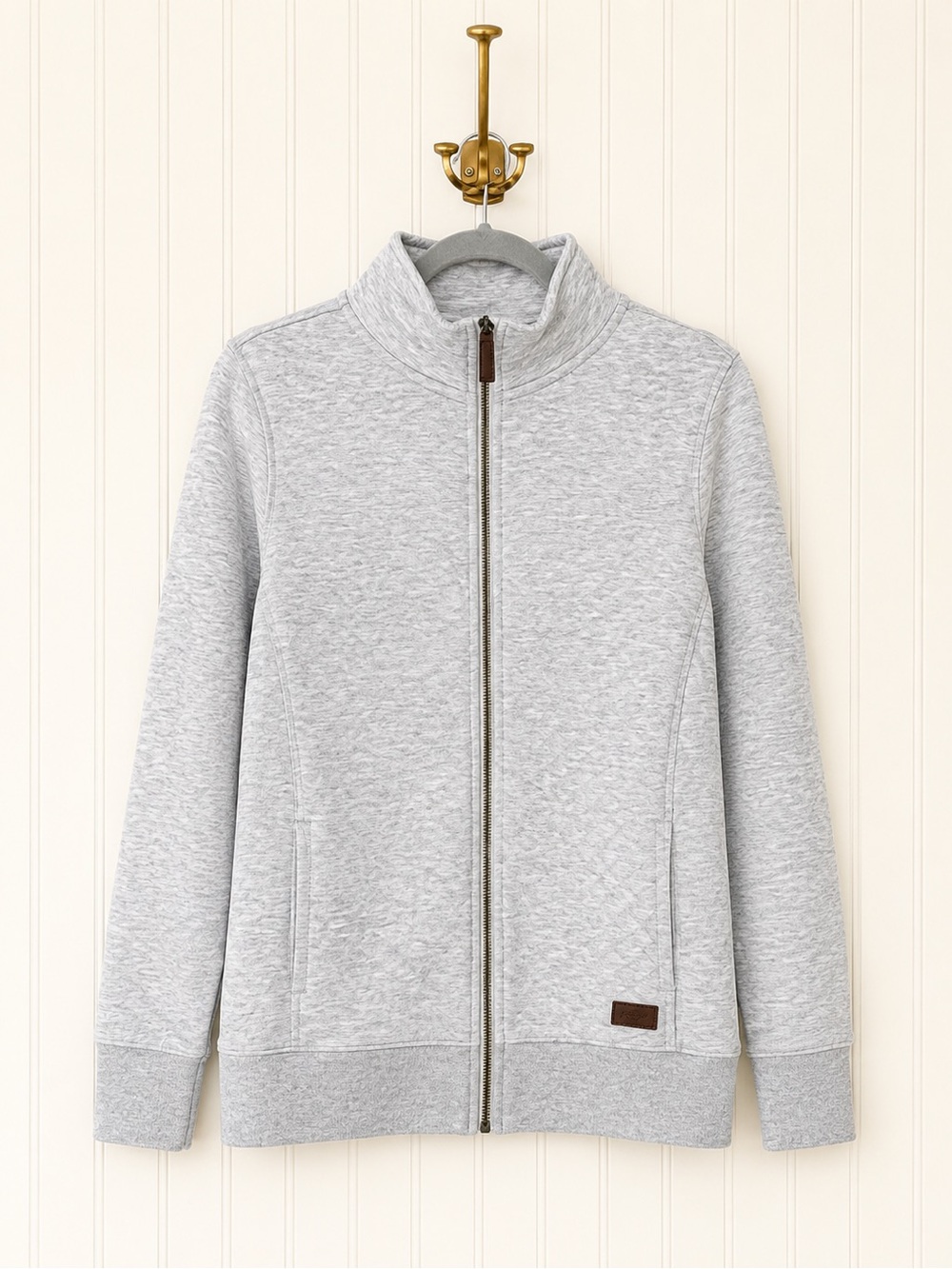 L.L.Bean Women’s Quilted Full Zip Sweatshirt Jacket Gray Medium